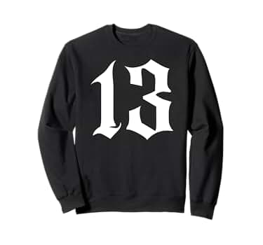 Amazon.com: Old English Number 13 or Thirteen Sweatshirt
